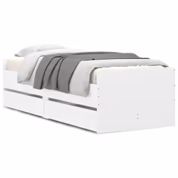 vidaXL Giroletto con Cassetti Bianco 90x190 cm - Vista aggiuntiva 2