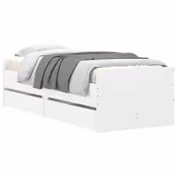 vidaXL Giroletto con Cassetti Bianco 90x190 cm - Vista aggiuntiva 3