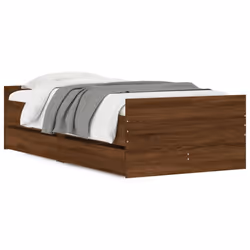 Giroletto con Cassetti Rovere Marrone 75x190 cm Small Singlecod mxl 85395 - Vista aggiuntiva 2