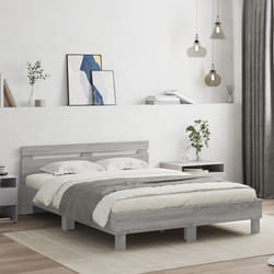 vidaXL Giroletto Testiera Grigio Sonoma 140x200 cm Legno Multistrato