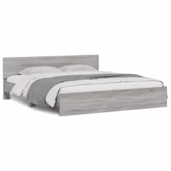 vidaXL Giroletto con Testiera Grigio Sonoma 180x200 cm - Vista aggiuntiva 2