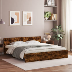 vidaXL Giroletto con Testiera Rovere Fumo 160x200 cm