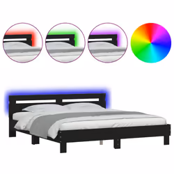Giroletto con Testiera e LED Nero 200x200 cmcod mxl 86027 - Vista aggiuntiva 2