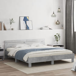 Giroletto con Testiera e LED Grigio Cemento 200x200 cmcod mxl 133988