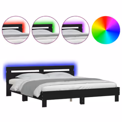 Giroletto con Testiera e LED Nero 180x200 cmcod mxl 110001 - Vista aggiuntiva 2