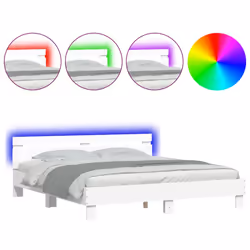 Giroletto con Testiera e LED Bianco 160x200 cmcod mxl 110003 - Vista aggiuntiva 2