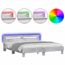 Giroletto con Testiera e LED Grigio Cemento 160x200 cmcod mxl 133990 - Vista aggiuntiva 2