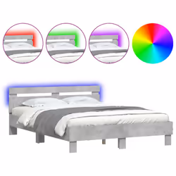 Giroletto con Testiera e LED Grigio Cemento 150x200 cmcod mxl 133993 - Vista aggiuntiva 2