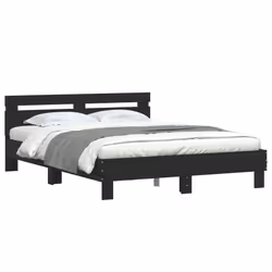 Giroletto con Testiera e LED Nero 140x200 cmcod mxl 110005 - Vista aggiuntiva 3