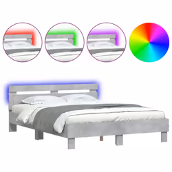 Giroletto con Testiera e LED Grigio Cemento 140x200 cmcod mxl 133994 - Vista aggiuntiva 2