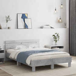 Giroletto con Testiera e LED Grigio Cemento 120x200 cmcod mxl 133995