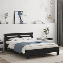 Giroletto con Testiera e LED Nero 120x190 cmcod mxl 134000
