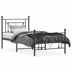 Giroletto con Testiera e Pediera Metallo Nero 90x190 cmcod mxl 109686 - Vista aggiuntiva 3
