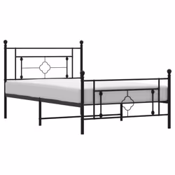 Giroletto con Testiera e Pediera Metallo Nero 107x203 cmcod mxl 133669 - Vista aggiuntiva 2
