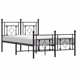 Giroletto con Testiera e Pediera Metallo Nero 120x190 cmcod mxl 109687 - Vista aggiuntiva 2