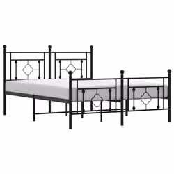 Giroletto con Testiera e Pediera Metallo Nero 135x190 cmcod mxl 109688 - Vista aggiuntiva 2