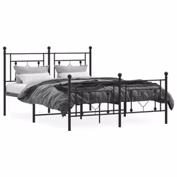 Giroletto con Testiera e Pediera Metallo Nero 135x190 cmcod mxl 109688 - Vista aggiuntiva 3