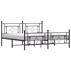 Giroletto con Testiera e Pediera Metallo Nero 183x213 cm cod mxl 85723 - Vista aggiuntiva 2