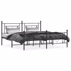 Giroletto con Testiera e Pediera Metallo Nero 183x213 cm cod mxl 85723 - Vista aggiuntiva 3