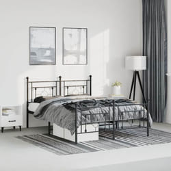Giroletto con Testiera e Pediera Metallo Nero 193x203 cm Vidaxl 16864