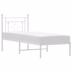 Giroletto con Testiera Metallo Bianco 80x200 cmcod mxl 133677 - Vista aggiuntiva 2