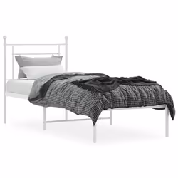 Giroletto con Testiera Metallo Bianco 80x200 cmcod mxl 133677 - Vista aggiuntiva 3