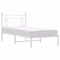 Giroletto con Testiera Metallo Bianco 90x200 cmcod mxl 85731 - Vista aggiuntiva 2
