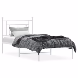 Giroletto con Testiera Metallo Bianco 90x200 cmcod mxl 85731 - Vista aggiuntiva 3