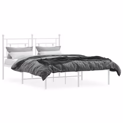 Giroletto con Testiera Metallo Bianco 135x190 cmcod mxl 133679 - Vista aggiuntiva 3