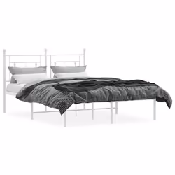 Giroletto con Testiera Metallo Bianco 140x190 cmcod mxl 85733 - Vista aggiuntiva 3