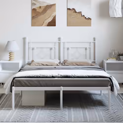 Giroletto con Testiera Metallo Bianco 193x203 cmcod mxl 109700 - Vista aggiuntiva 3