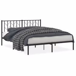 vidaXL Giroletto con Testiera in Metallo Nero 160x200 cm - Vista aggiuntiva 2