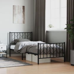 Giroletto con Testiera e Pediera Metallo Nero 90x200 cm Vidaxl 20901