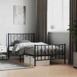 Vidaxl - Giroletto con Testiera e Pediera Metallo Nero 100x190 cm 70778