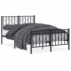 Giroletto con Testiera e Pediera Metallo Nero 120x200 cmcod mxl 85643 - Vista aggiuntiva 2
