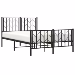 Giroletto con Testiera e Pediera Metallo Nero 120x200 cmcod mxl 85643 - Vista aggiuntiva 3