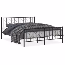Giroletto con Testiera e Pediera Metallo Nero 160x200 cmcod mxl 85644 - Vista aggiuntiva 2