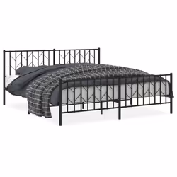 Giroletto con Testiera e Pediera Metallo Nero 183x213 cmcod mxl 133600 - Vista aggiuntiva 2