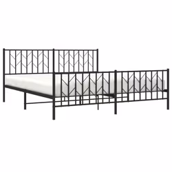 Giroletto con Testiera e Pediera Metallo Nero 183x213 cmcod mxl 133600 - Vista aggiuntiva 3