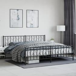 Giroletto con Testiera e Pediera Metallo Nero 200x200 cmcod mxl 133601