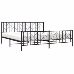 Giroletto con Testiera e Pediera Metallo Nero 200x200 cmcod mxl 133601 - Vista aggiuntiva 3