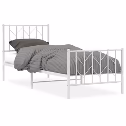 Giroletto con Testiera e Pediera Metallo Bianco 80x200 cmcod mxl 133895 - Vista aggiuntiva 2