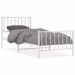 Giroletto con Testiera e Pediera Metallo Bianco 90x200 cmcod mxl 133894 - Vista aggiuntiva 2