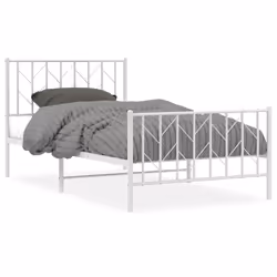 Giroletto con Testiera e Pediera Metallo Bianco 100x190 cmcod mxl 85935 - Vista aggiuntiva 2