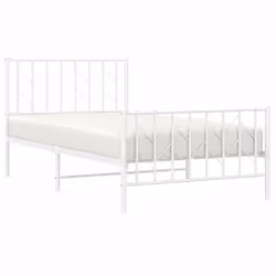 Giroletto con Testiera e Pediera Metallo Bianco 100x190 cmcod mxl 85935 - Vista aggiuntiva 3