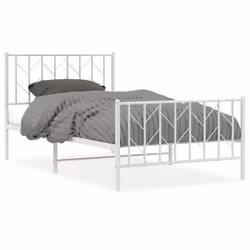 Giroletto con Testiera e Pediera Metallo Bianco 100x200 cmcod mxl 109910 - Vista aggiuntiva 2