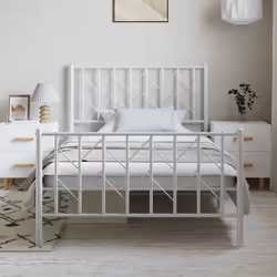 Giroletto con Testiera e Pediera Metallo Bianco 100x200 cmcod mxl 109910 - Vista aggiuntiva 3