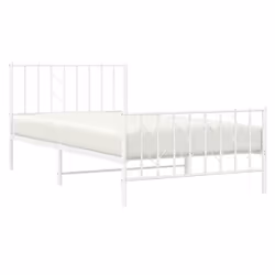 Giroletto con Testiera e Pediera Metallo Bianco 107x203 cmcod mxl 85936 - Vista aggiuntiva 3