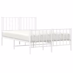Giroletto con Testiera e Pediera Metallo Bianco 120x200 cmcod mxl 85848 - Vista aggiuntiva 3