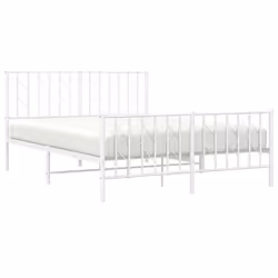 Giroletto con Testiera e Pediera Metallo Bianco 135x190 cmcod mxl 109815 - Vista aggiuntiva 3